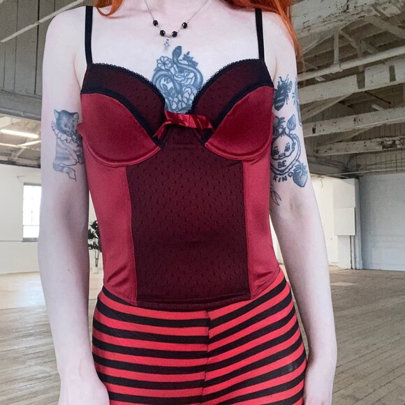 Y2K Red and Black Corset Top - Picture 3 of 8
